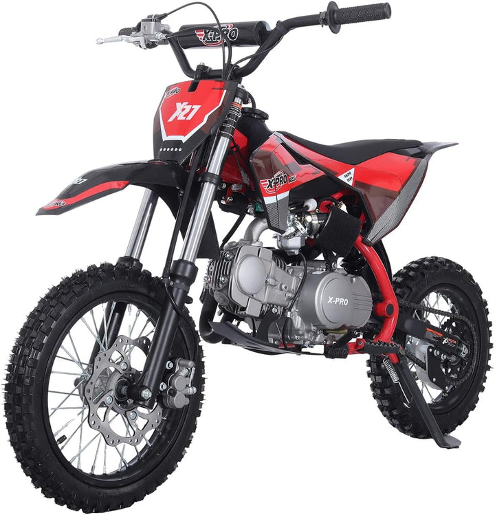 Free Shipping! X-PRO X27 125cc Dirt Bike with 4-Speed Semi-Automatic Transmission, Kick Start, Big 14in/12in Tires! Zongshen Brand Engine!