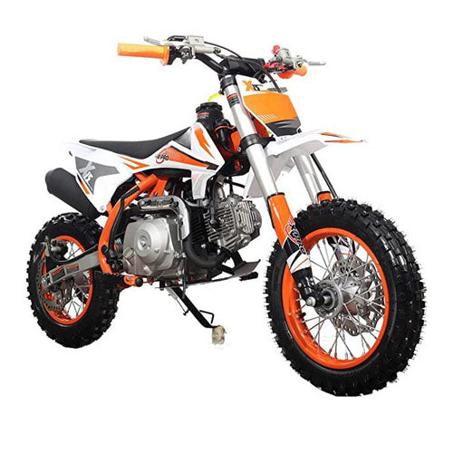 Free Shipping! X-PRO X15 110cc Dirt Bike with Semi-Automatic Transmission, Kick Start, Hydraulic Disc Brake! Chain Drive! 12in/10in Wheels!