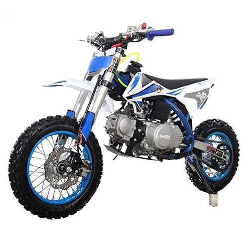 Free Shipping! X-PRO X15 110cc Dirt Bike with Semi-Automatic Transmission, Kick Start, Hydraulic Disc Brake! Chain Drive! 12in/10in Wheels!
