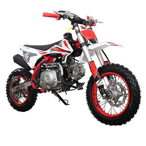 Free Shipping! X-PRO X15 110cc Dirt Bike with Semi-Automatic Transmission, Kick Start, Hydraulic Disc Brake! Chain Drive! 12in/10in Wheels!
