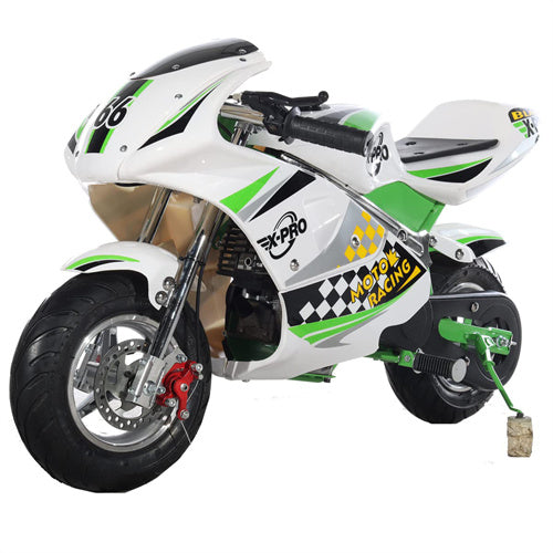 Free Shipping! X-PRO Blast 40cc Pocket Bike with Chain Transmission, Pull start! Disc Brake! 22 mile/h Max Speed!