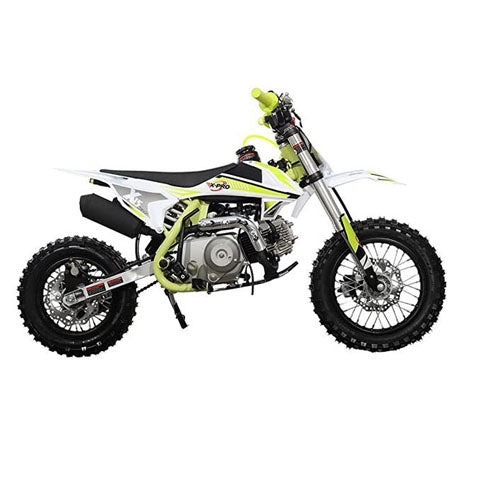 Free Shipping! X-PRO X15 110cc Dirt Bike with Semi-Automatic Transmission, Kick Start, Hydraulic Disc Brake! Chain Drive! 12in/10in Wheels!