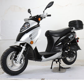 Free Shipping! X-PRO Oahu 50cc Moped Scooter with 12" Aluminum Wheels, Rear Trunk! Electric/Kick Start! Large Headlight!