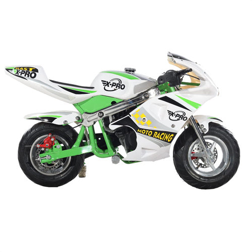 Free Shipping! X-PRO Blast 40cc Pocket Bike with Chain Transmission, Pull start! Disc Brake! 22 mile/h Max Speed!