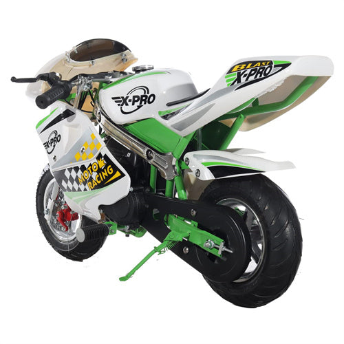 Free Shipping! X-PRO Blast 40cc Pocket Bike with Chain Transmission, Pull start! Disc Brake! 22 mile/h Max Speed!