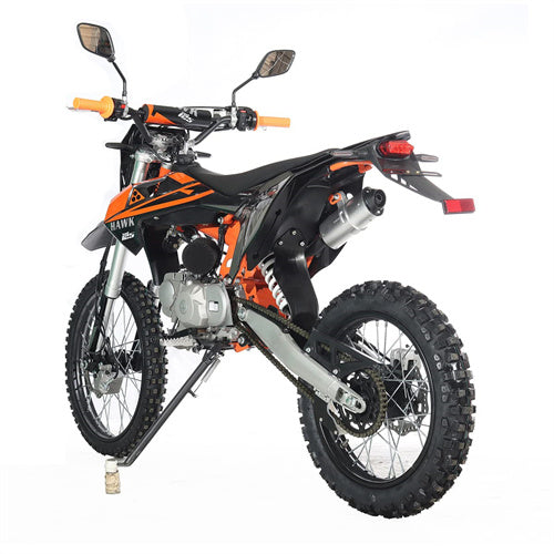 Free Shipping! X-PRO Hawk 125cc Dirt Bike with All Lights and 4-speed Manual Transmission! Electric/Kick Start, Big 19in/16in Tires! Zongshen Brand Engine!