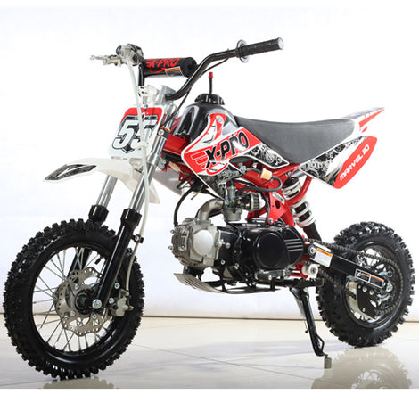 Free Shipping! X-PRO Marvel 110cc Dirt Bike with 4-Speed Semi-Automatic Transmission, Kick Start, 12