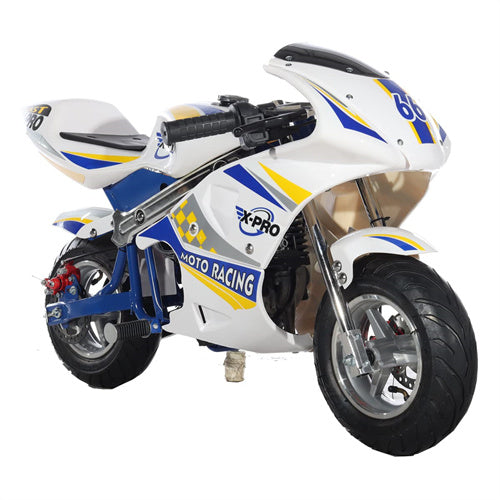 Free Shipping! X-PRO Blast 40cc Pocket Bike with Chain Transmission, Pull start! Disc Brake! 22 mile/h Max Speed!