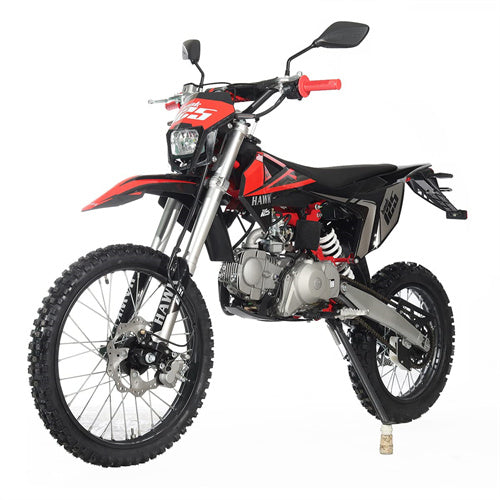 Free Shipping! X-PRO Hawk 125cc Dirt Bike with All Lights and 4-speed Manual Transmission! Electric/Kick Start, Big 19in/16in Tires! Zongshen Brand Engine!