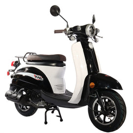 Free Shipping! X-PRO Milan 50 50cc Moped Scooter with 10" Wheels, Electric/Kick Start, Large Headlight!